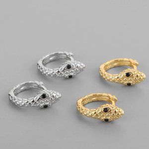 *NEW 925 Sterling Silver Serpenti Huggie Hoops
